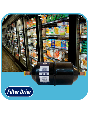 Appli Parts liquid line refrigerant ac filter dryer hvac refrigeration 082S 1/4 in ODF sweat solder connection universal unidirectional 6 in long 2-1/4 in wide APFD-082S

