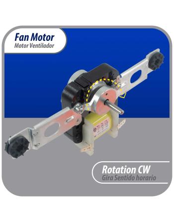 Appli Parts 482731 evaporator Fan Motor replacement kit 343 with Brackets 115V 12W 0.22A 3000rpm CW 60Hz APFM-343 includes Fan Blade Grommets and Brackets Fits several models of Refrigerators Freezers

