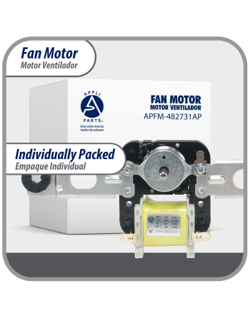 Appli Parts 482731 evaporator Fan Motor replacement kit 343 with Brackets 115V 12W 0.22A 3000rpm CW 60Hz APFM-343 includes Fan Blade Grommets and Brackets Fits several models of Refrigerators Freezers

