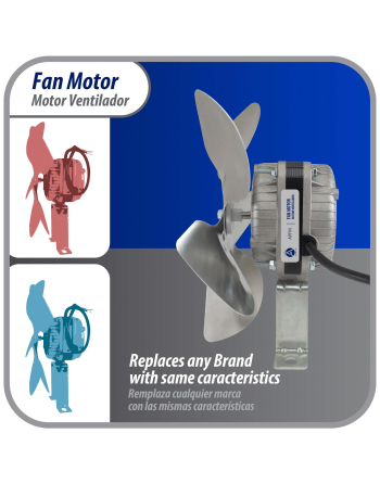 Appli Parts refrigeration condenser motor 5W 220V 50/60Hz 0.2A 1300rpm includes base and 8in aluminum Fan Blade CCW shaft end Universal fit APFM-52E