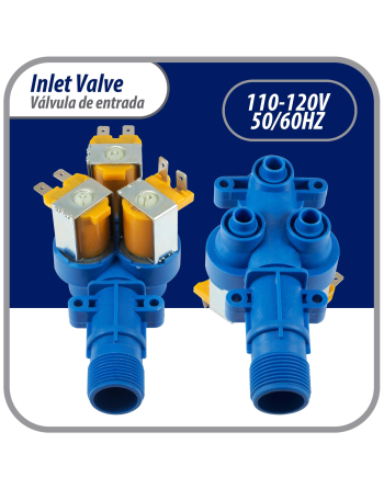 Appli Parts Inlet Valve 1Inlet 3/4in NPT and 3 Outlets 5/16in 110-120v 50/60Hz APIV-1311 replaces Mabe models 189D3116P017 189D3116P016 189D3116P005 WW01F00794