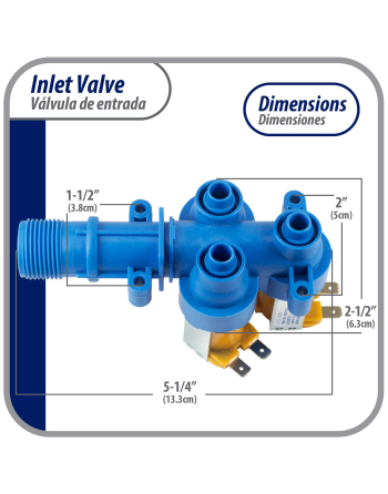 Appli Parts Inlet Valve 1Inlet 3/4in NPT and 3 Outlets 5/16in 110-120v 50/60Hz APIV-1311 replaces Mabe models 189D3116P017 189D3116P016 189D3116P005 WW01F00794