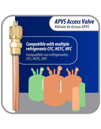 Appli Parts Access Schrader Valve 1/4 SAE x 1/4 OD x 4 inch Copper Stem with Valve Core and Cap with gasket and core remover for AC and refrigeration systems APVS-14144
