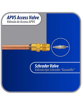 Appli Parts Access Schrader Valve 1/4 SAE x 1/4 OD x 4 inch Copper Stem with Valve Core and Cap with gasket and core remover for AC and refrigeration systems APVS-14144