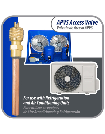 Appli Parts Access Schrader Valve 1/4 SAE x 1/4 OD x 4 inch Copper Stem with Valve Core and Cap with gasket and core remover for AC and refrigeration systems APVS-14144