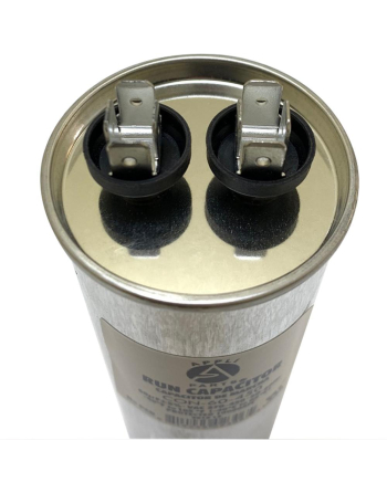 Appli Parts Run Capacitor for ac 60 Mfd uF (microfarads) 370 VAC or 450 VAC CBB65 Round Universal fit for hvac and other applications 5-7/16 in High 2 in Wide CON-60-450