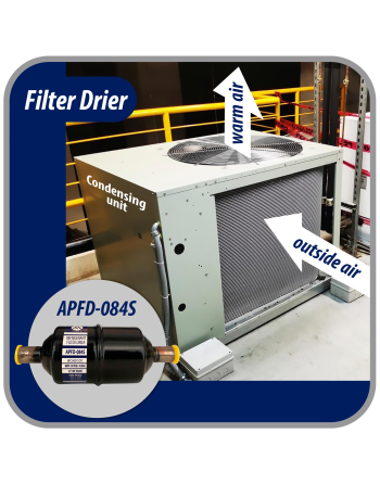 Appli Parts liquid line refrigerant ac filter dryer hvac refrigeration 084S 1/2 in ODF Sweat connection universal unidirectional 6 in long 2 in wide APFD-084S

