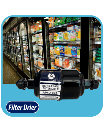 Appli Parts liquid line refrigerant ac filter dryer hvac refrigeration 032 1/4 in SAE Flare connection universal unidirectional 4-1/2 in long 1-3/4 in wide APFD-032
