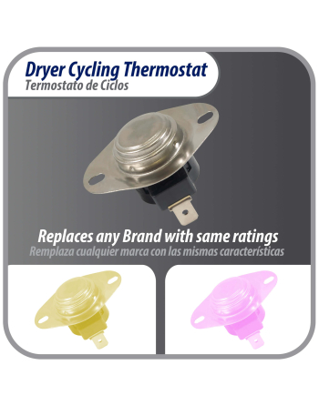 Appli Parts Cycling thermostat L155-15F universal replacement for multiple brand dryers older commercial models only 2 connections APTD-L155 Fits: 60T11 D501759