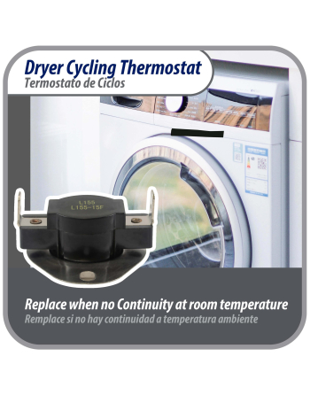 Appli Parts Cycling thermostat L155-15F universal replacement for multiple brand dryers older commercial models only 2 connections APTD-L155 Fits: 60T11 D501759