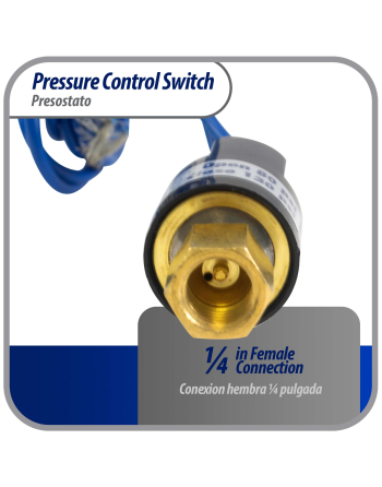 Appli Parts Pressure control switch Low Open 80 psi Close 130 psi 39-3/8in cable SPST 1/4in female connection Automatic Reset universal air conditioning applications APPS-80130