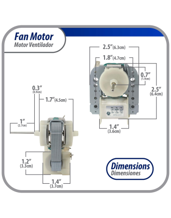 Appli Parts Evaportator Fan Motor replacement for original part numbers WR60X30349, WR60X190, WR60X182 and others 110V 50/60Hz 0.21A 11.5W CCW 3000rpm APFM-317
