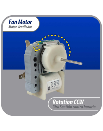 Appli Parts Evaportator Fan Motor replacement for original part numbers WR60X30349, WR60X190, WR60X182 and others 110V 50/60Hz 0.21A 11.5W CCW 3000rpm APFM-317
