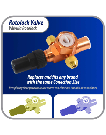 Appli Parts Rotolock Valve V10 1 in x 5/8 in ODF solder connection Universal replacement valve will work for refrigeration and air conditioning systems APRV-VA10