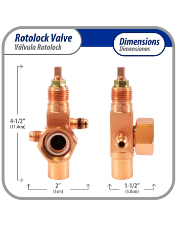 Appli Parts Rotolock Valve V10 1 in x 5/8 in ODF solder connection Universal replacement valve will work for refrigeration and air conditioning systems APRV-VA10