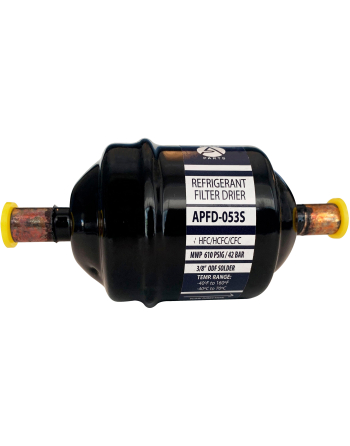 Appli Parts liquid line refrigerant ac filter dryer hvac refrigeration 053S 3/8 in ODF sweat solder connection universal unidirectional 4-1/2 in long 2 in wide APFD-053S