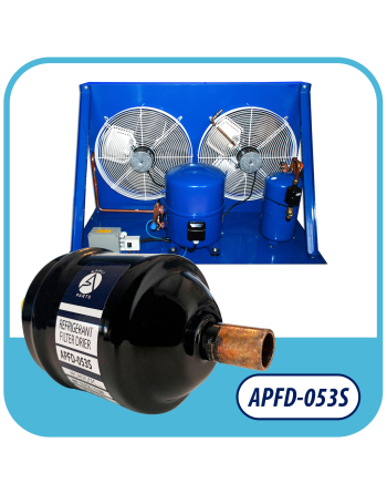 Appli Parts liquid line refrigerant ac filter dryer hvac refrigeration 053S 3/8 in ODF sweat solder connection universal unidirectional 4-1/2 in long 2 in wide APFD-053S