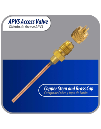 Appli Parts 10 Pack Access Schrader Valve 1/4 SAE x 1/8 OD x 2 inch Copper Stem with Valve Core and Cap with gasket and core remover for AC and refrigeration systems APVS-14182K10