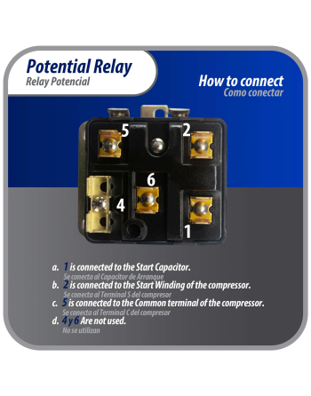 Appli Parts Potential Relay 065 Coil Voltage 332V Min Pick up 168V Max Pick up 182V Max Drop Out 90V 50/60 Hz Universal replacement for HVAC and Refrigeration units APPR-065