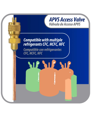 Appli Parts 10 Pack Access Schrader Valve 1/4 SAE x 1/8 OD x 2 inch Copper Stem with Valve Core and Cap with gasket and core remover for AC and refrigeration systems APVS-14182K10