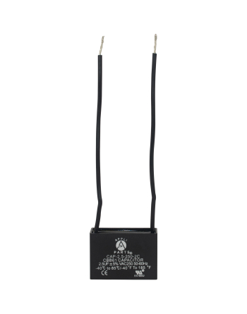 Appli Parts Fan Capacitor 2 mfd (microfarads) uf 250 VAC with 2 Wire Terminal Connections compatible with any brand with same capacitance 1-1/2in Width 5/8in Depth 1in Height CAP-2-250-2C
