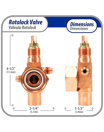 Appli Parts Rotolock Valve V09 1-1/4 in x 5/8 in ODF solder connection Universal replacement valve will work for refrigeration and air conditioning systems APRV-VA09