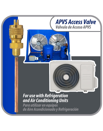 Appli Parts 10 Pack Access Schrader Valve 1/4 SAE x 1/8 OD x 2 inch Copper Stem with Valve Core and Cap with gasket and core remover for AC and refrigeration systems APVS-14182K10