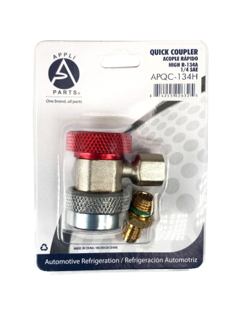 Appli Parts Quick Coupler for Automotive A/C Charging and Service R-134 High Red 1/4 in. Bronze Adapter Apqc-134h