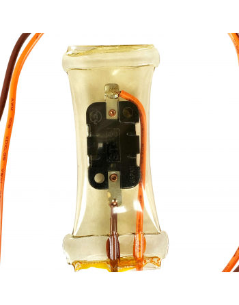 Appli Parts Bimetal Thermostat 2 Wire, Open 59F and Close 32F, orange and brown colored wires, Model APBT-S8835 
Reference: BIM-8835  RO40504 Thermodisc