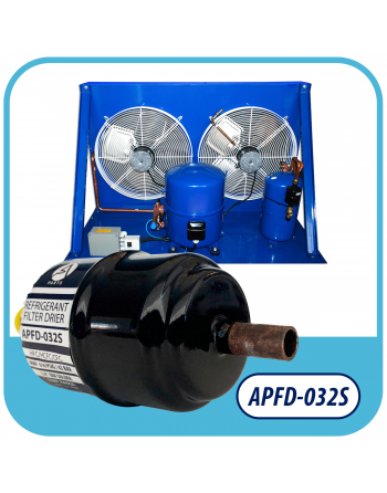 Appli Parts liquid line refrigerant ac filter dryer hvac refrigeration 032S 1/4 in ODF sweat solder connection universal unidirectional 4-1/2 in long 1-3/4 in wide APFD-032S

