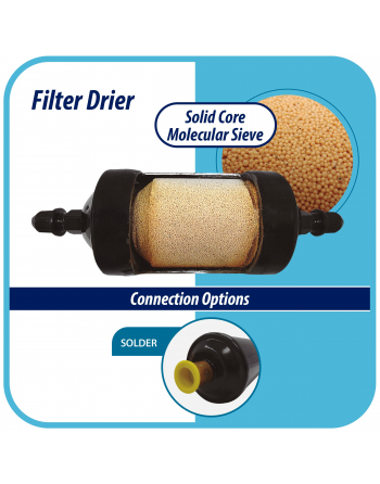 Appli Parts liquid line refrigerant ac filter dryer hvac refrigeration 032S 1/4 in ODF sweat solder connection universal unidirectional 4-1/2 in long 1-3/4 in wide APFD-032S

