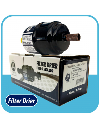 Appli Parts liquid line refrigerant ac filter dryer hvac refrigeration 032S 1/4 in ODF sweat solder connection universal unidirectional 4-1/2 in long 1-3/4 in wide APFD-032S

