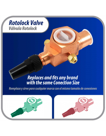 Appli Parts Rotolock Valve V02 1-3/4 in x 1-1/8 in ODF solder connection Universal replacement valve will work for refrigeration and air conditioning systems APRV-VA02