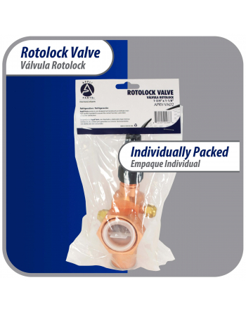 Appli Parts Rotolock Valve V02 1-3/4 in x 1-1/8 in ODF solder connection Universal replacement valve will work for refrigeration and air conditioning systems APRV-VA02
