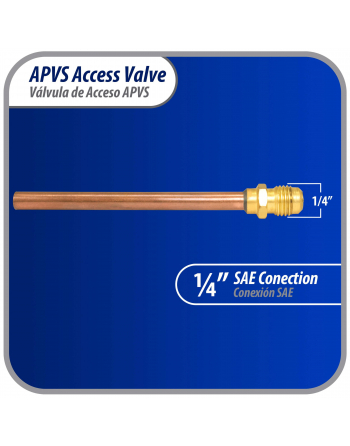 Appli Parts 10 pack Access Schrader Valve 1/4 SAE x 1/4 OD x 3 inch Copper Stem with Valve Core and Cap with gasket and core remover for AC and refrigeration systems APVS-14143K10
