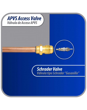 Appli Parts 10 pack Access Schrader Valve 1/4 SAE x 1/4 OD x 3 inch Copper Stem with Valve Core and Cap with gasket and core remover for AC and refrigeration systems APVS-14143K10