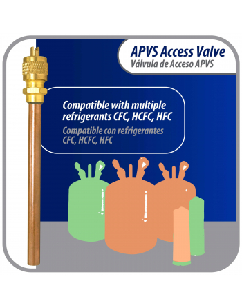 Appli Parts 10 pack Access Schrader Valve 1/4 SAE x 1/4 OD x 3 inch Copper Stem with Valve Core and Cap with gasket and core remover for AC and refrigeration systems APVS-14143K10