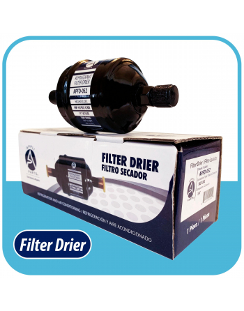 Appli Parts liquid line refrigerant ac filter dryer hvac refrigeration 052 1/4 in SAE Flare connection universal unidirectional 4-1/2 in long 2 in wide APFD-052


