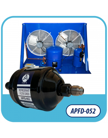 Appli Parts liquid line refrigerant ac filter dryer hvac refrigeration 052 1/4 in SAE Flare connection universal unidirectional 4-1/2 in long 2 in wide APFD-052


