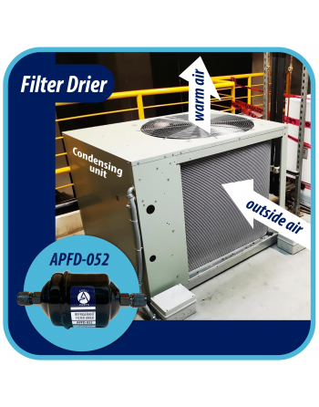 Appli Parts liquid line refrigerant ac filter dryer hvac refrigeration 052 1/4 in SAE Flare connection universal unidirectional 4-1/2 in long 2 in wide APFD-052


