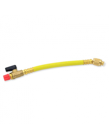Appli Parts Charging Hose With Shut Off Valve 1/4 x 1/4 in SAE Connections 6 in long For Refrigeration Service APMG-H06630

