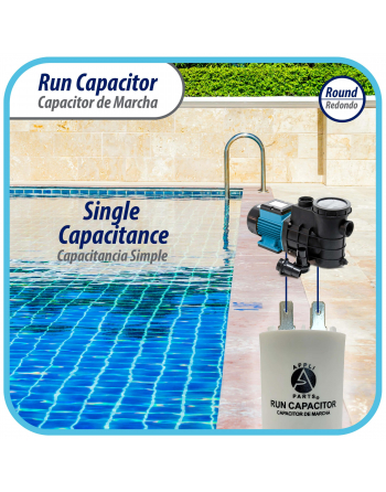 Appli Parts Run Capacitor for electric motors 45 Mfd uF (microfarads) 250VAC Plastic Case with terminals CBB60 Round Universal fit water pumps and others 4-1/4 in High 1-3/4 in Wide CON-45-250-P
