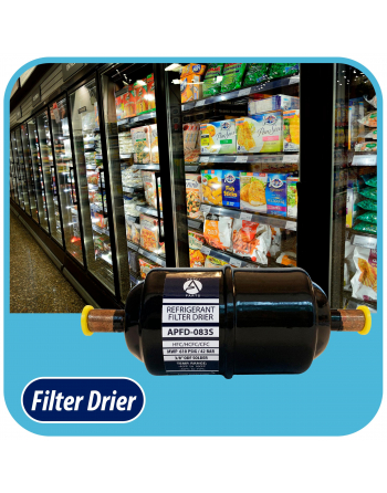 Appli Parts liquid line refrigerant ac filter dryer hvac refrigeration 083S 3/8 in ODF Sweat connection universal unidirectional 5-1/2 in long 2 in wide APFD-083S
