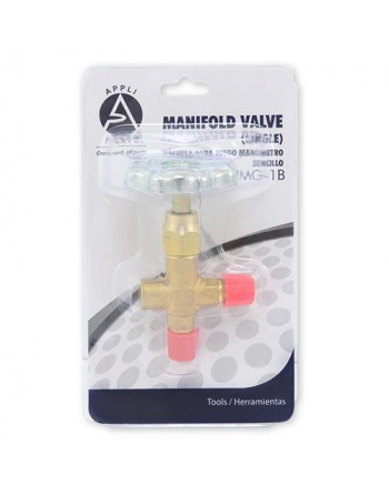 Appli Parts Single Manifold Valve for refrigeration and air conditioning 1/4 in connections Hi or Low pressure Gauge and hose purchase separately APMG-1B