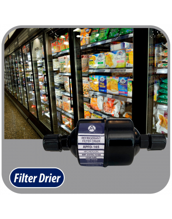 Appli Parts liquid line refrigerant ac filter dryer hvac refrigeration 165 5/8 in SAE Flare connection universal unidirectional 6 in long 3 in wide APFD-165

