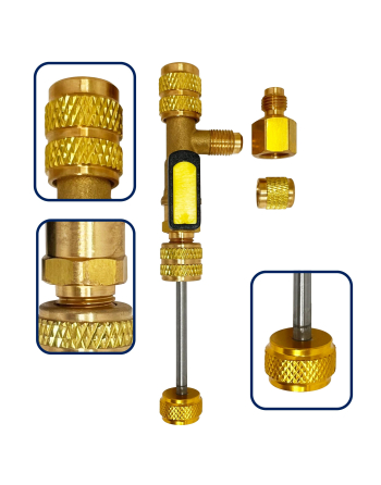 Appli Parts Valve Core Extractor Remover Tool with 1/4 to 5/16 in port adaptor APT-VCR