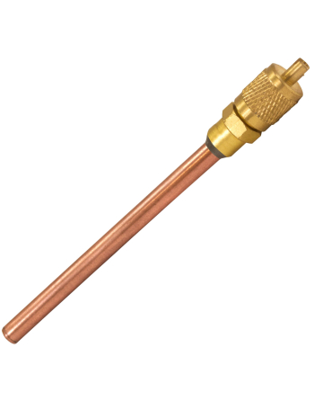 Appli Parts Access Schrader Valve 1/4 SAE x 3/16 OD x 3 inch Copper Stem with Valve Core and Cap with gasket and core remover for AC and refrigeration systems APVS-143163