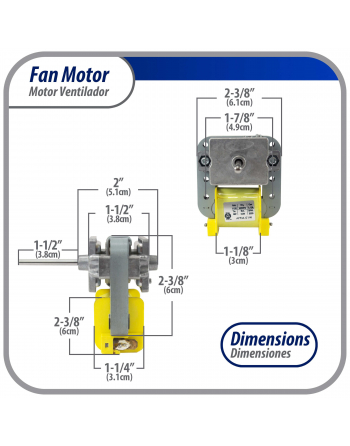 Appli Parts refrigerator evaporator Fan Motor replacement for original part numbers NUV-01W, RE-01WQSZE and others 115V 50/60Hz 8W 0.15A 3000rpm CCW rotation APFM-01W 
