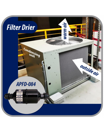 Appli Parts liquid line refrigerant ac filter dryer hvac refrigeration 084 1/2 in SAE Flare connection universal unidirectional 6 in long 2 in wide APFD-084