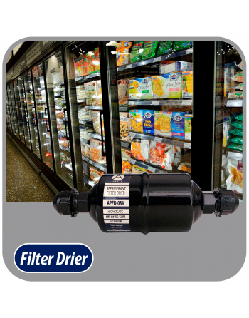 Appli Parts liquid line refrigerant ac filter dryer hvac refrigeration 084 1/2 in SAE Flare connection universal unidirectional 6 in long 2 in wide APFD-084